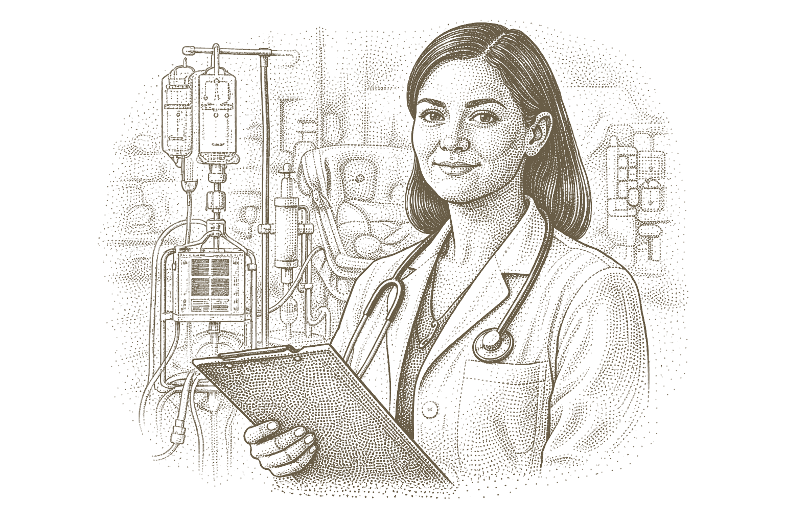 Dialysis clinician illustration