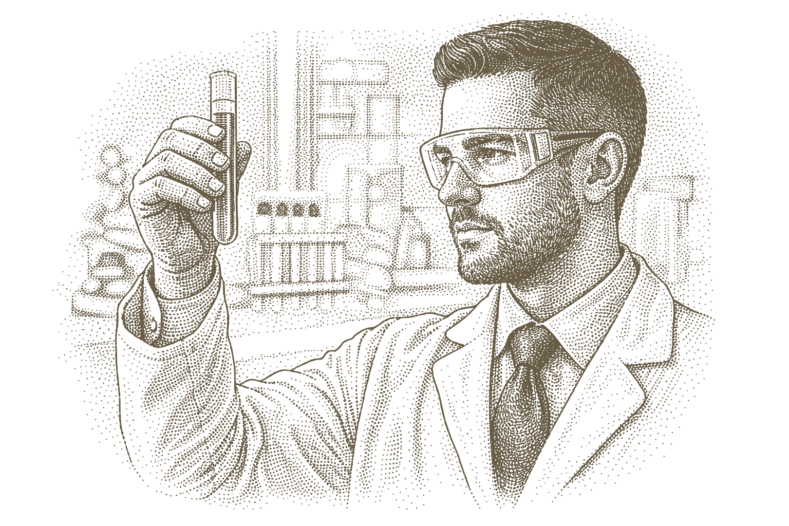 Laboratory technician illustration