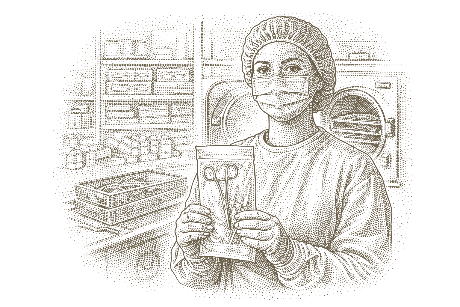 Sterile processing technician illustration